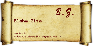 Blahm Zita névjegykártya